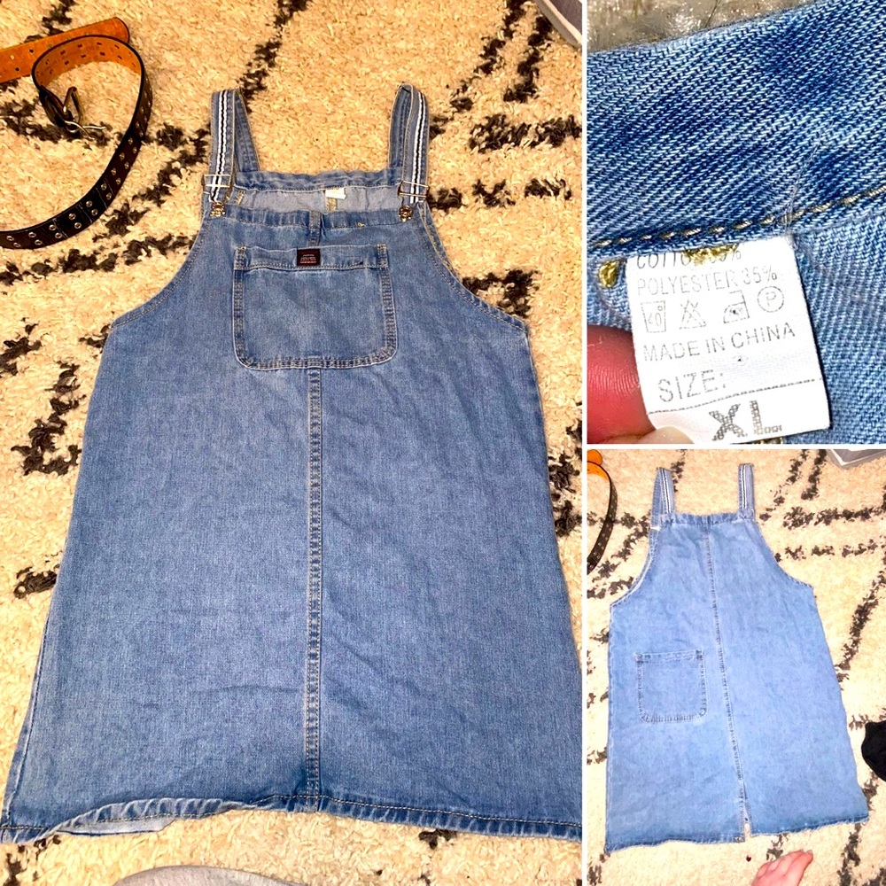Denim overall dress